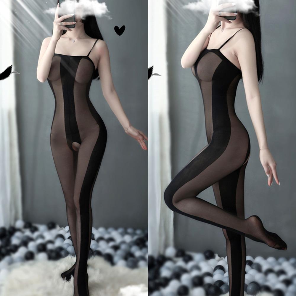 Sex Underwear European and American Temptation Sex Stockings Sexy Suspenders Open Jacquard One-piece Stockings Pajamas Manufacturer 8858
