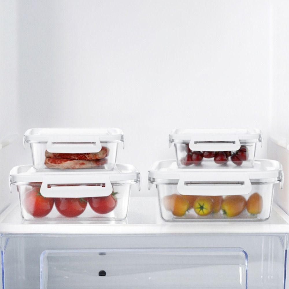 6pcs Prevent Odor Transfer Fresh-keeping Box Transaparent Food Container Refrigerator