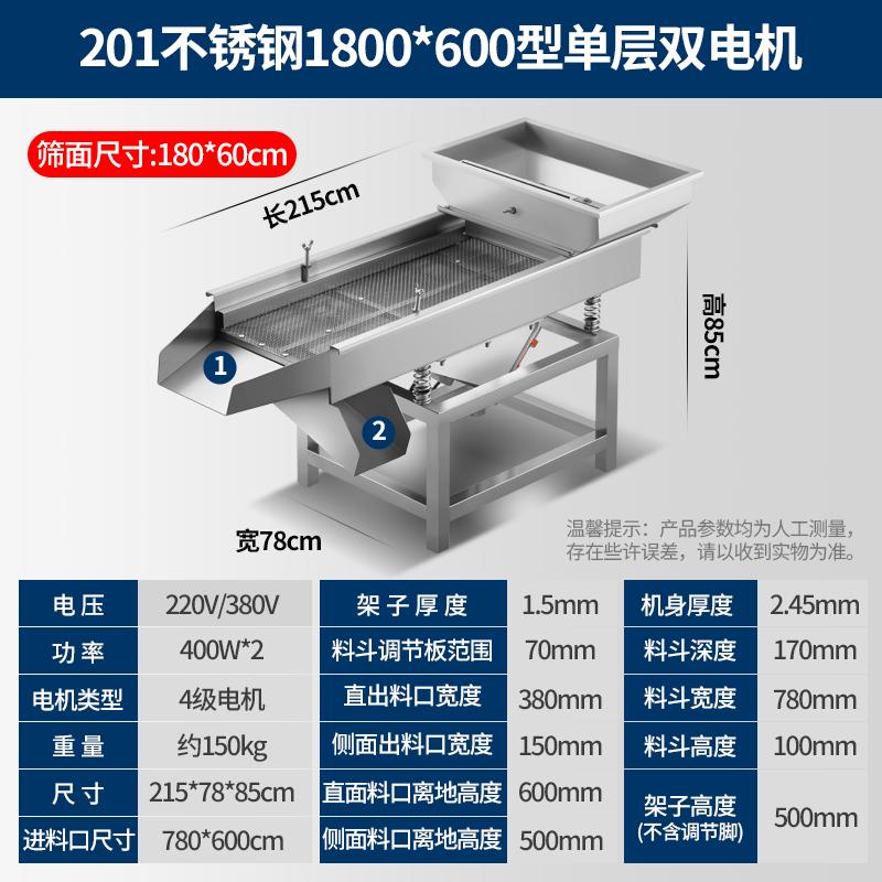 Industrial Linear Vibrating Screen, 201 Stainless Steel CN plug (adapter included)