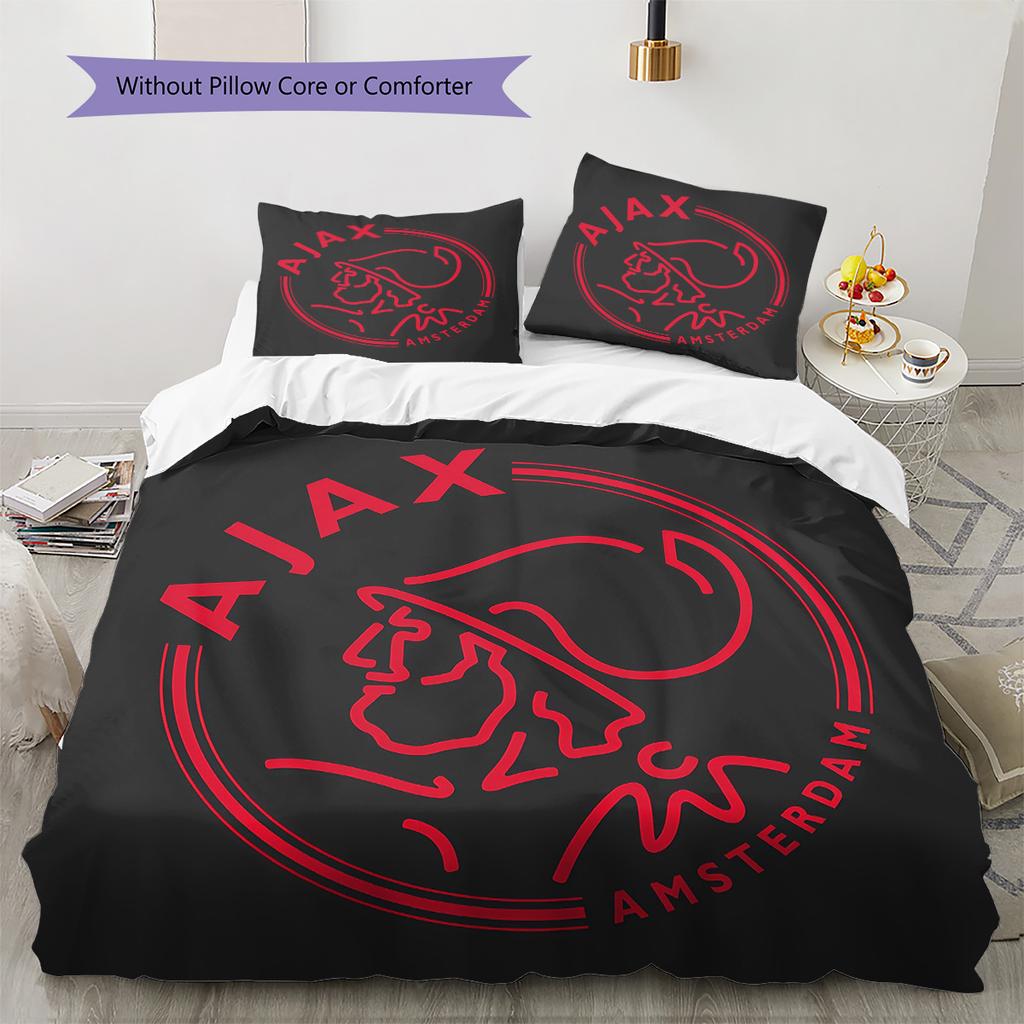 Set Copripiumino con Motivo Amsterdamsche Football Club Ajax Decorazione per la Casa Regalo (1 * copripiumino + 2 * federe senza imbottitura)