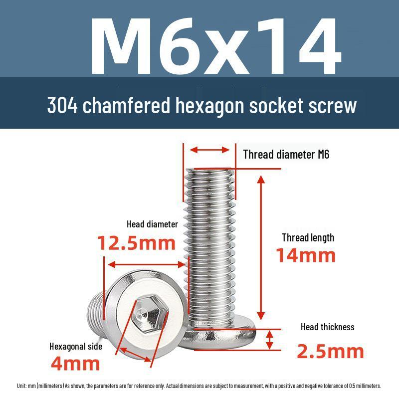 Yigu 304 Stainless Steel M2-M12 Countersunk Flat Head Hex Screw for Furniture & Cabinets