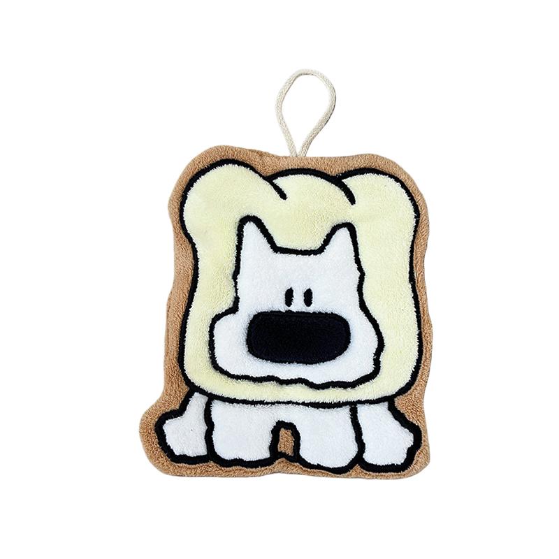 Cartoon Puppy Hand Towel with Fun Design, Hanging Style Absorbent Towel, Cute Hand Towel for Kitchen and Bathroom