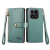 For Xiaomi 15T Case RFID Blocking Zipper Pocket Leather Wallet Phone Cover with Strap