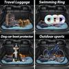 1Pcs Gray Cat Plush Background Car Trunk Mat Anti Slip Cargo Liner Waterproof Storage Protector for SUV Sedan