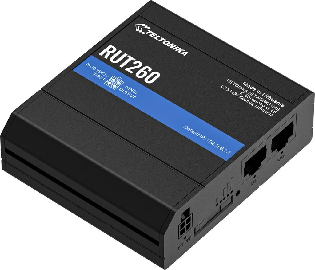 Teltonika RUT260 Industrial 4G LTE Cat 6 Router Wi-Fi Dual SIM
