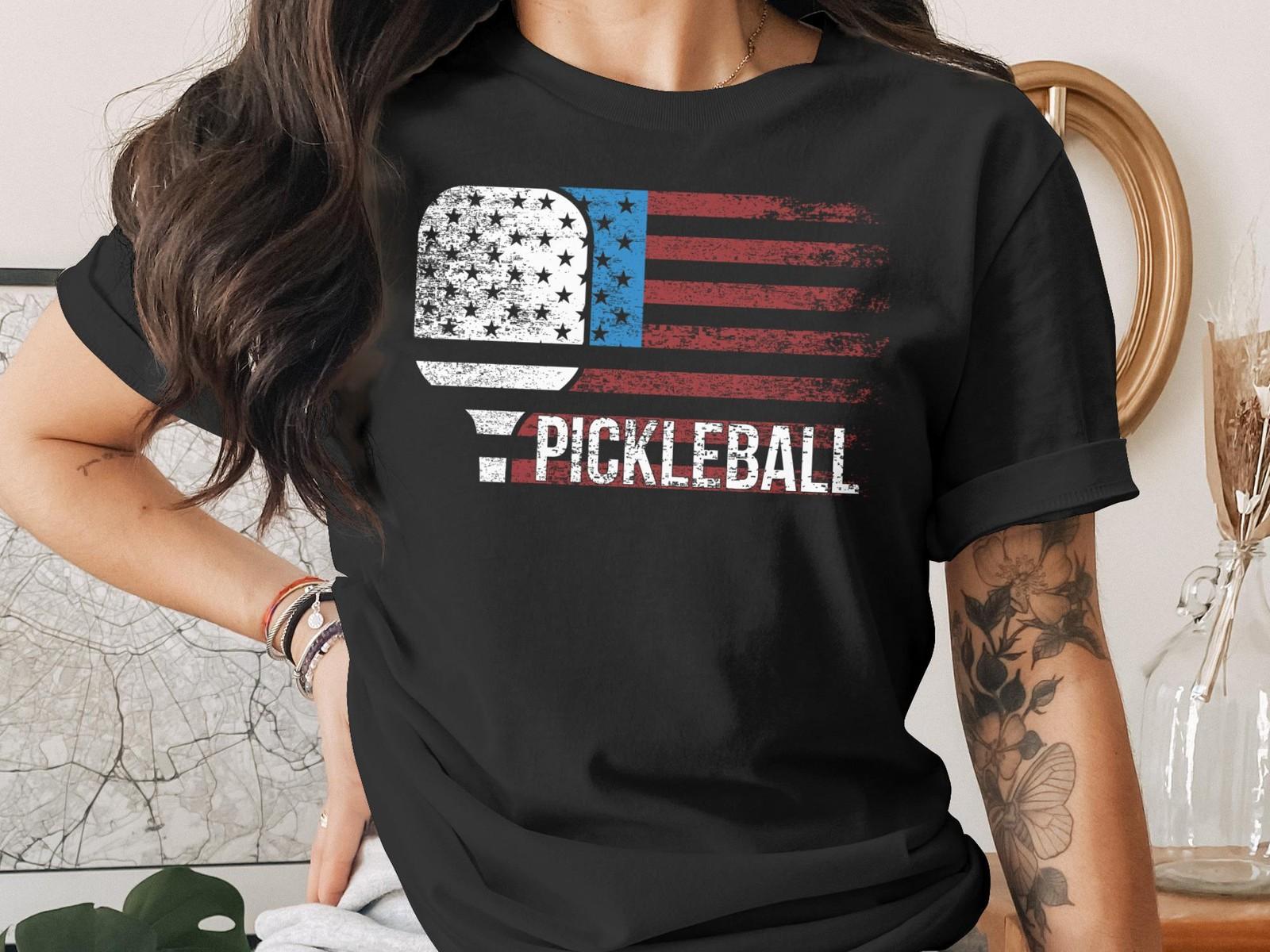 Pickleball T Shirt Comfort Colors American Flag Patriotic Sport Gift USA XXXXL