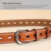 Women's Genuine Leather Hollow Pin Buckle Belt - Fashionable, Versatile, Retro Casual Waist Belt for Jeans