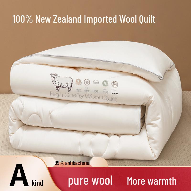 Edredão de Inverno Antibacteriano de Lã Pura da Nova Zelândia - Classe A, Inodoro, Retentor de Calor, Presente Ideal.