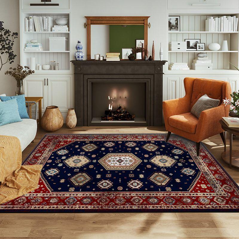 Persian Ethnic Style Carpets for Living Room America Style Decoration Non-slip Bedroom Rug Home Sofa Floor Mats Machine Washable