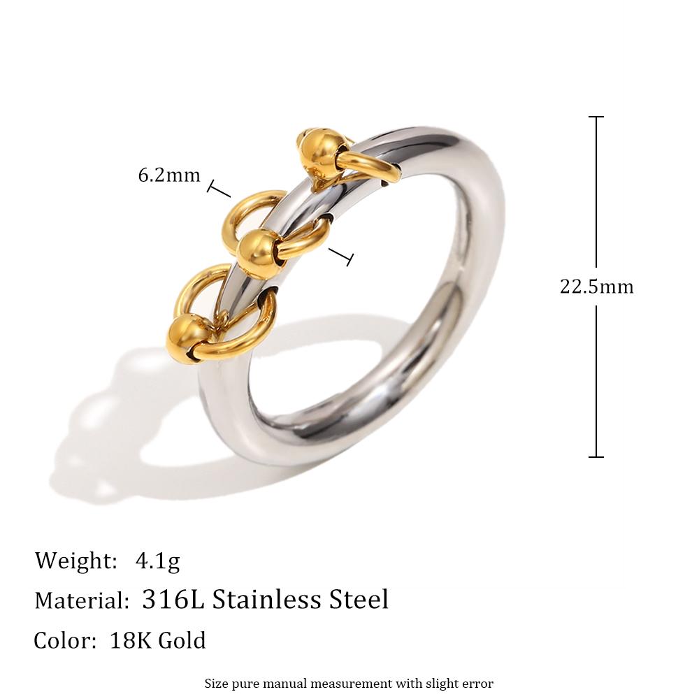 

MamacitaSlay Unique Cool 316L Stainless Steel Double Color Ring Creative Waterproof Jewelry Women s Charm Statement Ring Gift 8