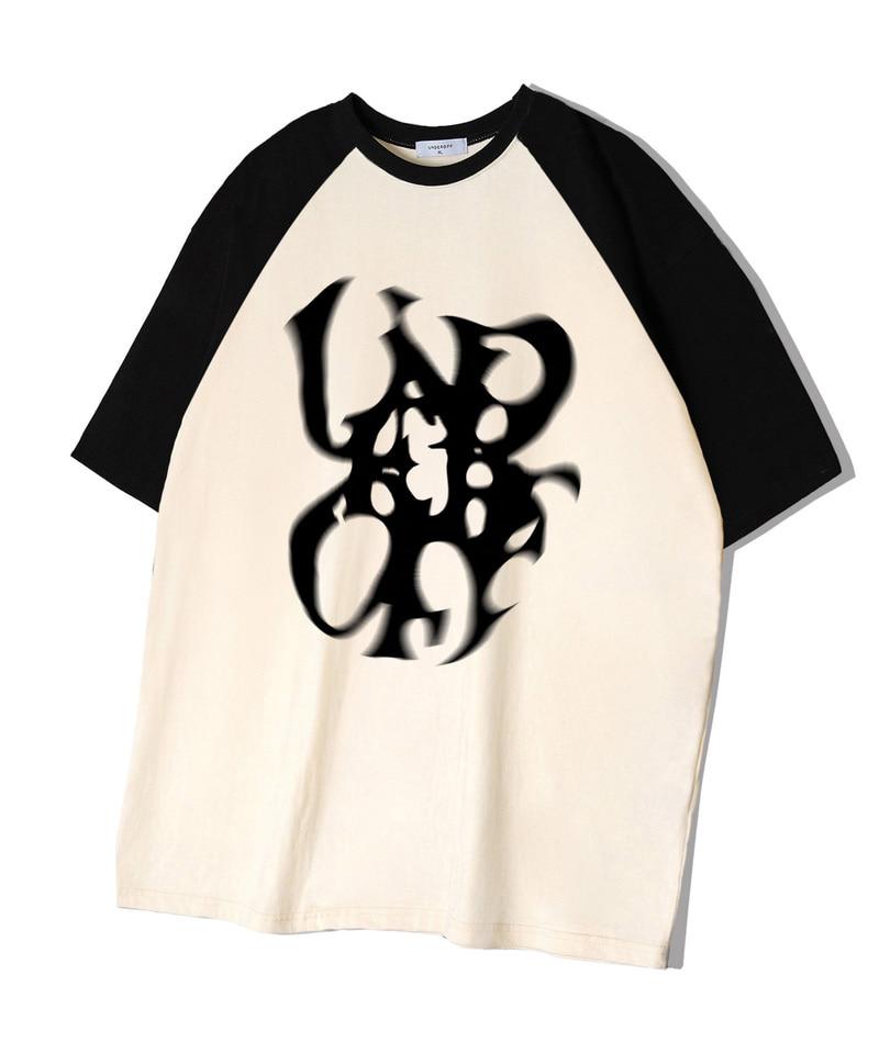 UNDEROFF Oversized Raglan Short Sleeve T-Shirt Under Smoke Black