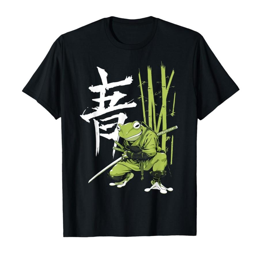 

Japanese Ninja Kanji Samurai Sword Frog Pattern T-shirt Short-sleeved Top Graphic T Shirts Aesthetic Clothes Summer Streetwea... S разноцветный