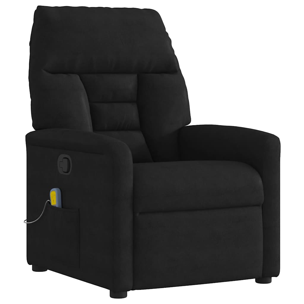 Vidaxl Foldable Massage Armchair, Black, Upholstered with Microfiber