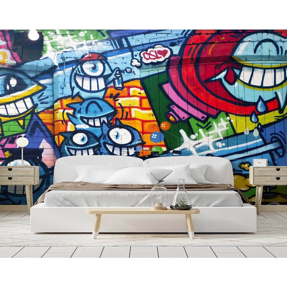 3D Nástěnná malba Barevná Graffiti Tapeta Samolepka na zeď Do ložnice Obývací pokoj Graffiti Velká Tapeta