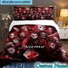3PCS Custom Name Horror Characters Bedding Set Printed Duvet Cover Closure Includes 1 Duvet Cover & 2 Pillowcases for All Seasons Bedroom Decor
