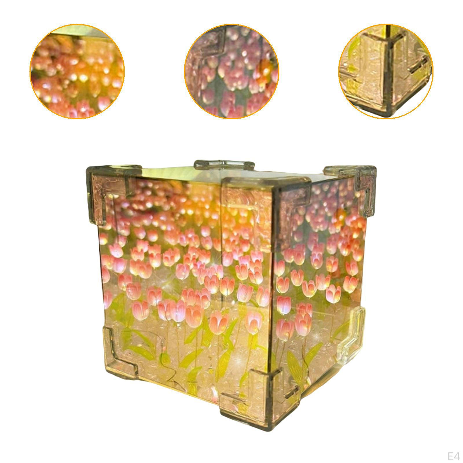 DIY Тюльпан Ночник Материал Упаковка Прикроватная Лампа Акриловый Цветок Морской Эффект — фото 5