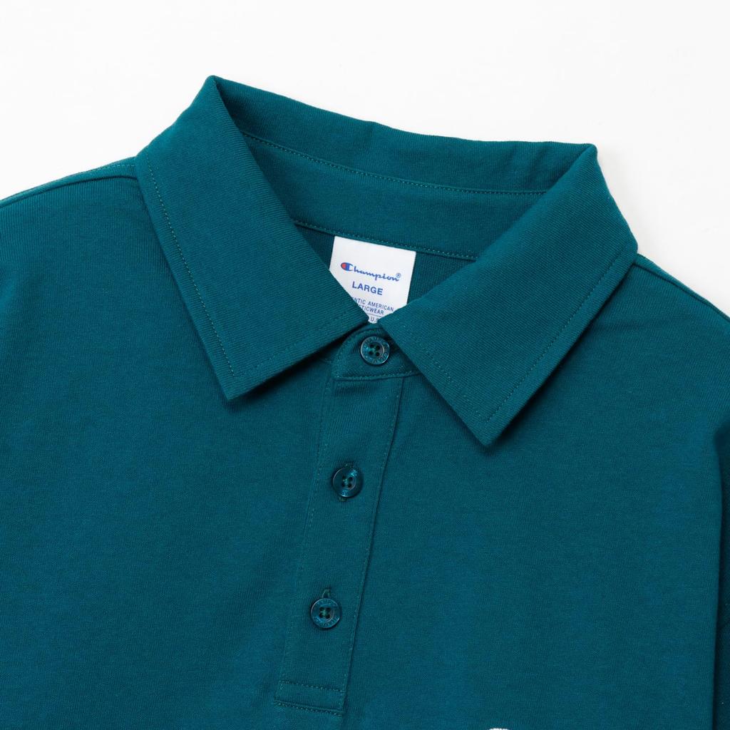 Champion Script Logo Embroidered Basic Polo Short Script Logo Embroidered Polo Shirt Forest XL Shirt, Sleeve, 100% Cotton, C3-X361Z, Men's, Grass,