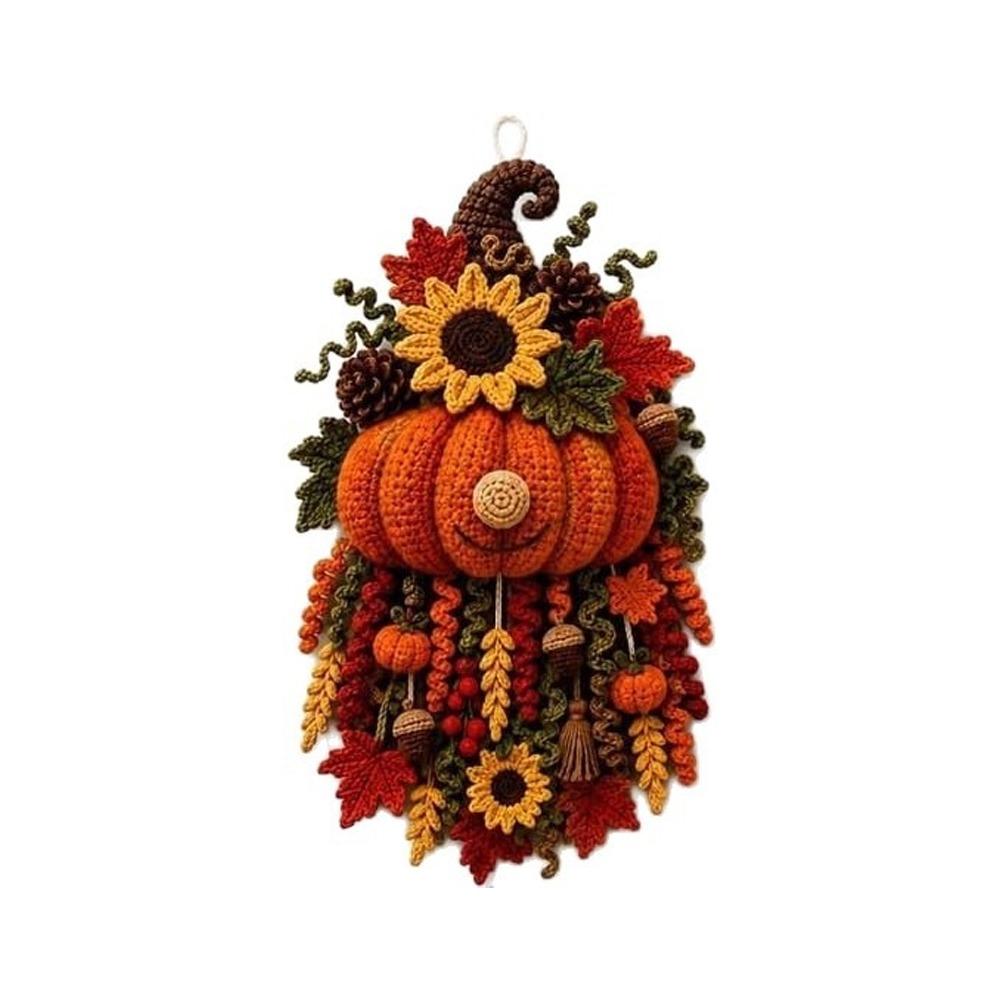 Hand-Knitted Seasonal Crochet Door Hanger Kit Santa Claus Easter Bunny Crochet Gnome Door Decor Kit Christmas Tree