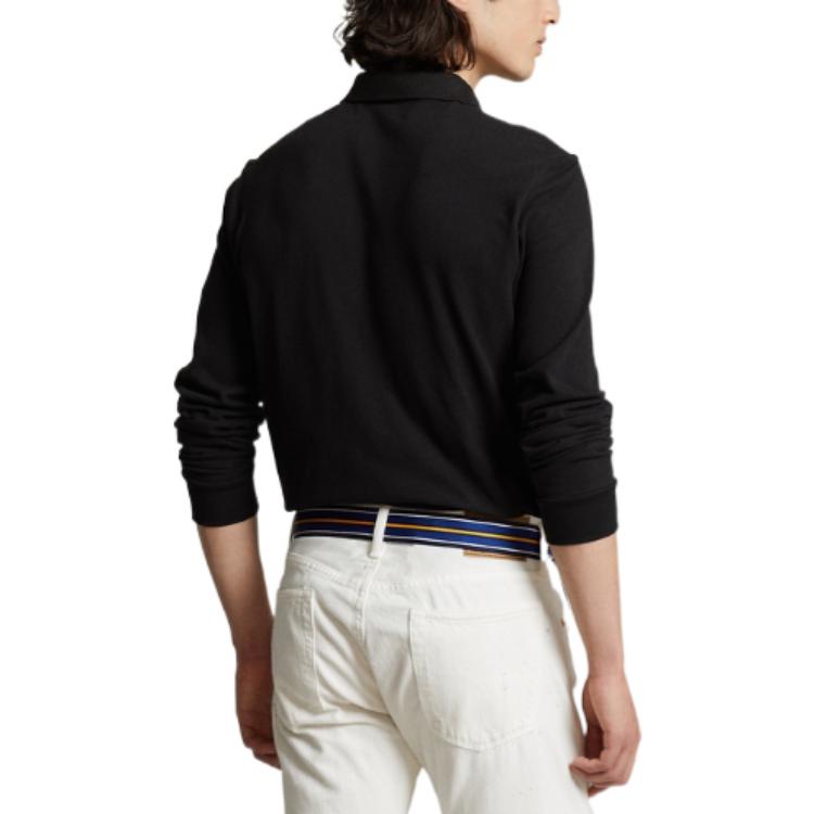 Polo Ralph Lauren FW22 Bear Print Long Sleeve Polo Shirt Men tops Black MNPOKNI16822497-001