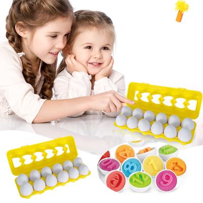 Matching Eggs Puzzle Set, 12-Piece Sorting Learning Toy, Fine Motor Skills Learning Game, Travel-Friendly Gift Idea