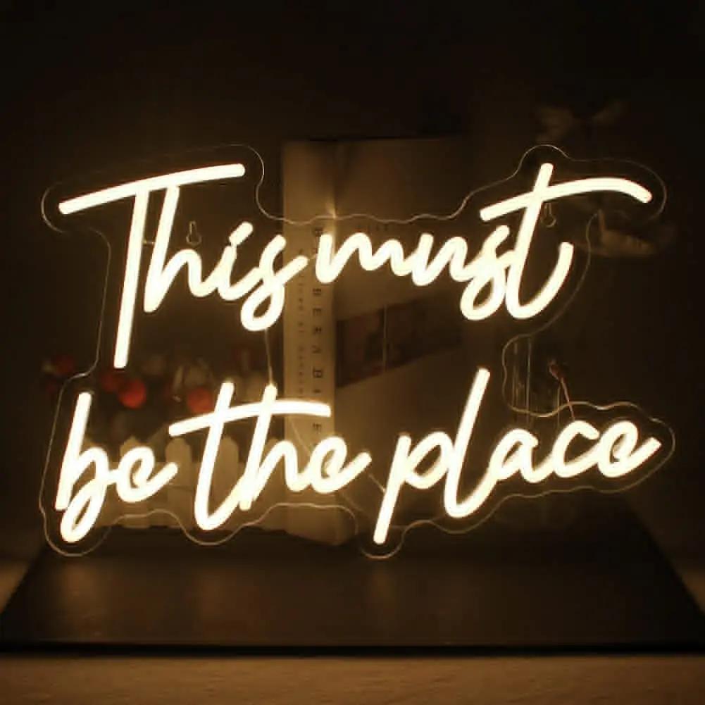 This Must Be The Place Neon Home Wall Art Bedroom Dorm Office Living Room Game Room Man Cave Business Cafe Store Decor t
