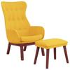 Recliner Chair with Ottoman Mustard Yellow Fabric