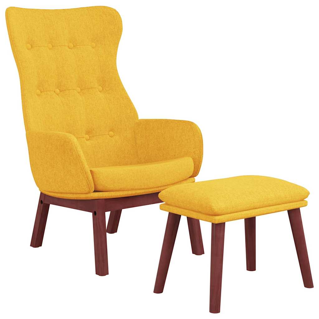 Recliner Chair with Ottoman Mustard Yellow Fabric