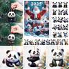 Christmas Panda Advent Countdown Multifunctional Acrylic for Cartoon 2D Calendar 2025 Kids Pendant Home Decorations