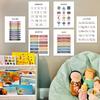 WINDVALE Educational Posters – Learning Posters for Toddlers, Preschool & Kindergarten – 6 Classroom Prints with Alphabet, Numbers, Colours,