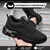 Luftkissen Arbeits-Sicherheitsschuhe Herren Damen Atmungsaktive Arbeits-Sneaker Stahlkappen-Schuhe Durchstichsichere Unzerstörbare Arbeitsstiefel Schwarz
