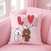 Anime Line Town Brown Bear And Cony Cushion Cover Comfortable Reversible Pillow Cover Ideal For Car Sofa Bedroom & Beyond