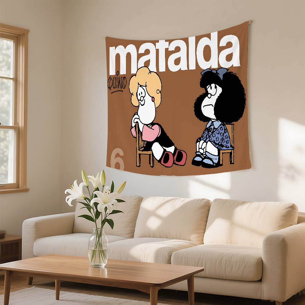 Mafalda Girl Tapestry Wall Hanging Tapestry Art Deco Blanket Curtain Hanging At Home Bedroom Living Room Decor