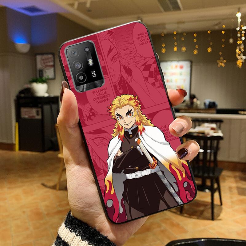 Anime Demon Slayer Kimetsu Kamado Phone Case for OPPO A54 A74 A94 A53S A9 A5 A15 A16 A91 A96 A76 Reno8 8Pro Reno2 Z