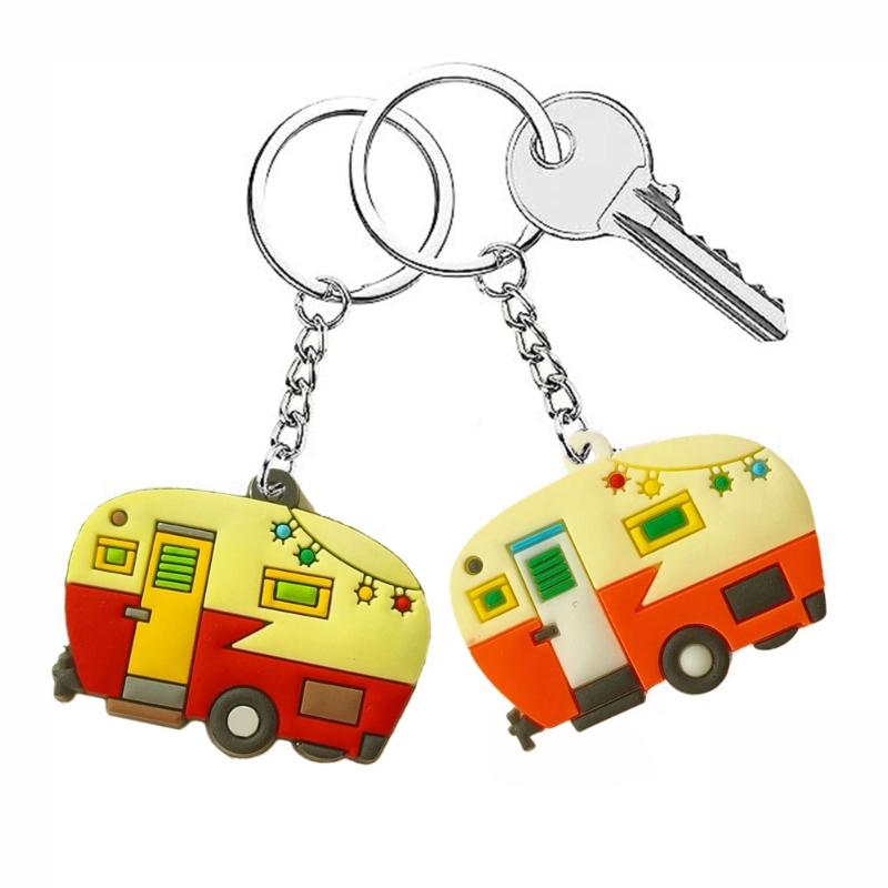 10 Stück Camper-förmiger Schlüsselanhänger Wohnmobil-Anhänger Schlüsselanhänger Stilvoller Taschenanhänger Reiseanhänger-förmiger Schlüsselring-Zubehör