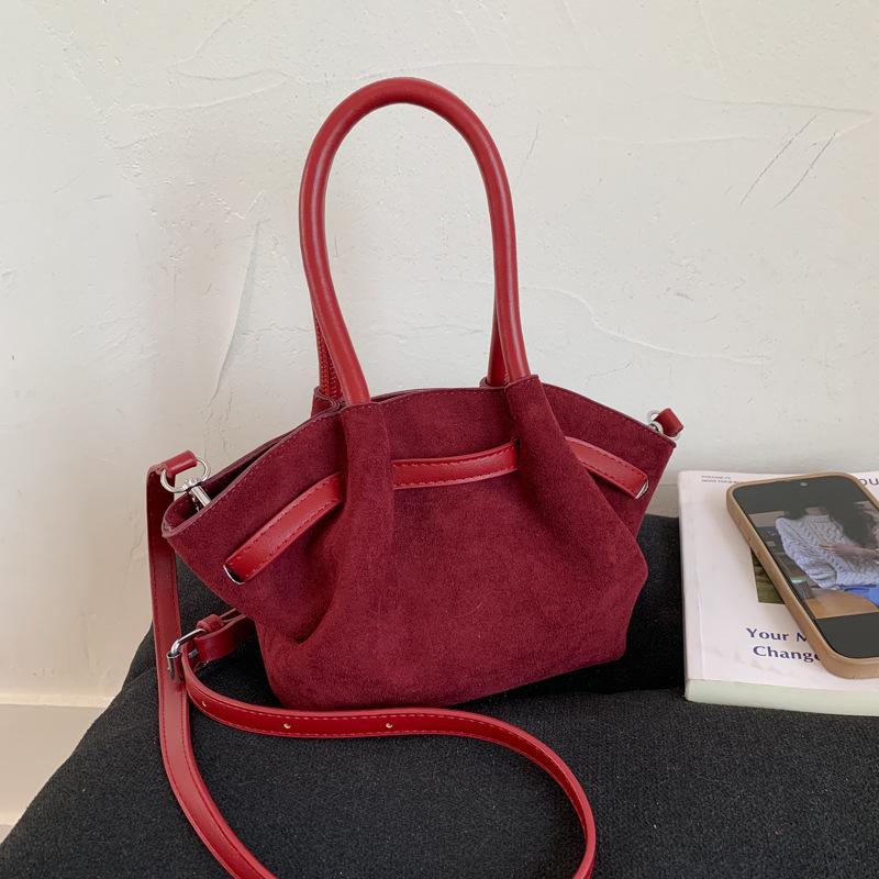 Retro zamszowa torba tote o dużej pojemności, matowa, damska, nowa, modna, wszechstronna, do noszenia w ręku, pod pachą, na ramię