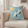 1pc Pillowcase with Two Flying Cranes Design, Suitable for Living Room, Bedroom, and Office (pillow Insert Not Included).