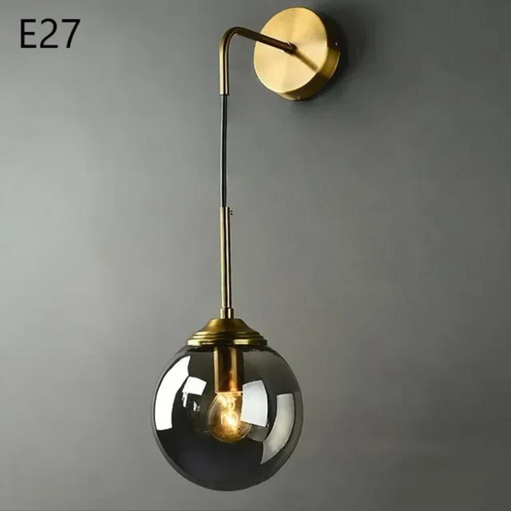 New High-Quality, Elegant, and Stylish Nordic Glass Ball Wall Lamps with a Modern Golden and Sleek Chrome Finish - Perfect for K