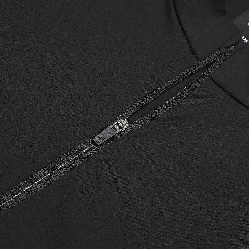 Fila Versatile Half-Zip Stand Collar Long Sleeve Breathable T-Shirt Men Tops Deep-Black A11M511201FBK