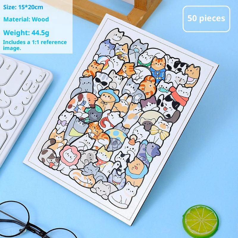 1 Juego Gatos Dinosaurio Oso Juguete Educativo Para Niño Animal Rompecabezas de Madera Rompecabezas Apilables Juguetes Niños Niñas Regalos Decoración de Navidad