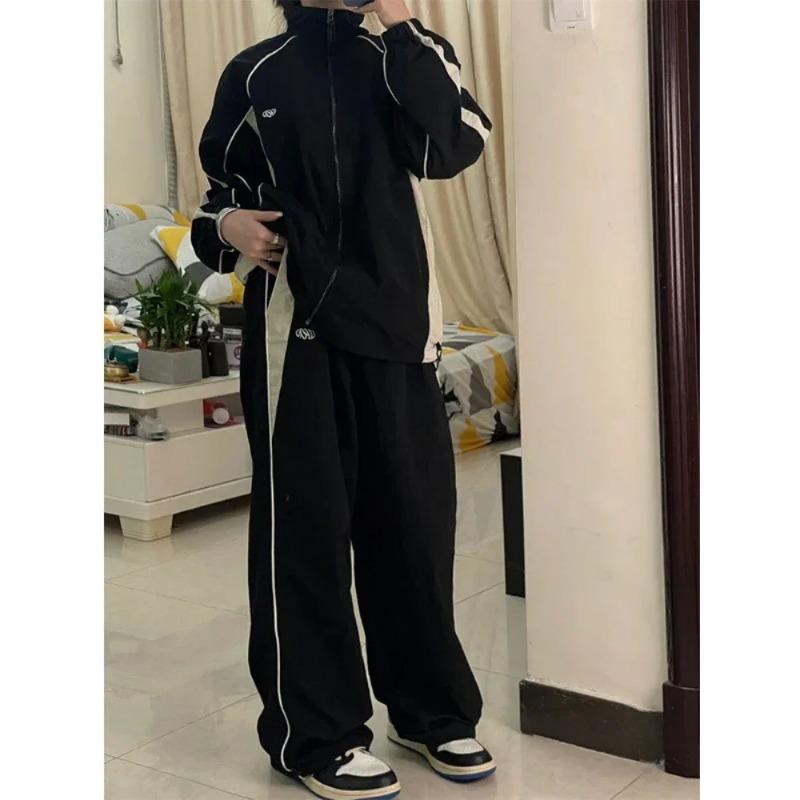 Dámské ležérní pytlovité kalhoty Vintage Y2k Oversize Hip Hop Joggers Harajuku Streetwear BF Dámské tepláky Wide Leg