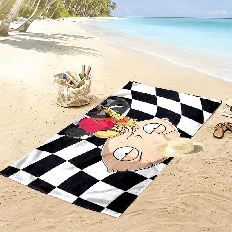 Stewie Griffin Family Guy Print Beach Towel, Large Soft Quick Dry Towel for Beach Camping Swimming