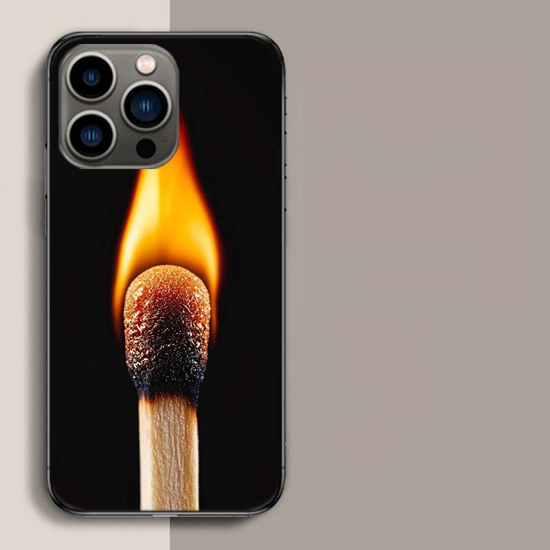 

Burning Match Phone Case For Iphone 17 Air 15 Pro 14 Plus 16 Pro Max 17E 16E 12 13 Mini 11 Cover Cute Fundas iPhone 12 Mini
