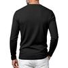 T-shirt da uomo a maniche lunghe con scollo a V a coste verticali, elasticizzata, vestibilità slim, maglia base, maglioni casual da indossare quotidianamente