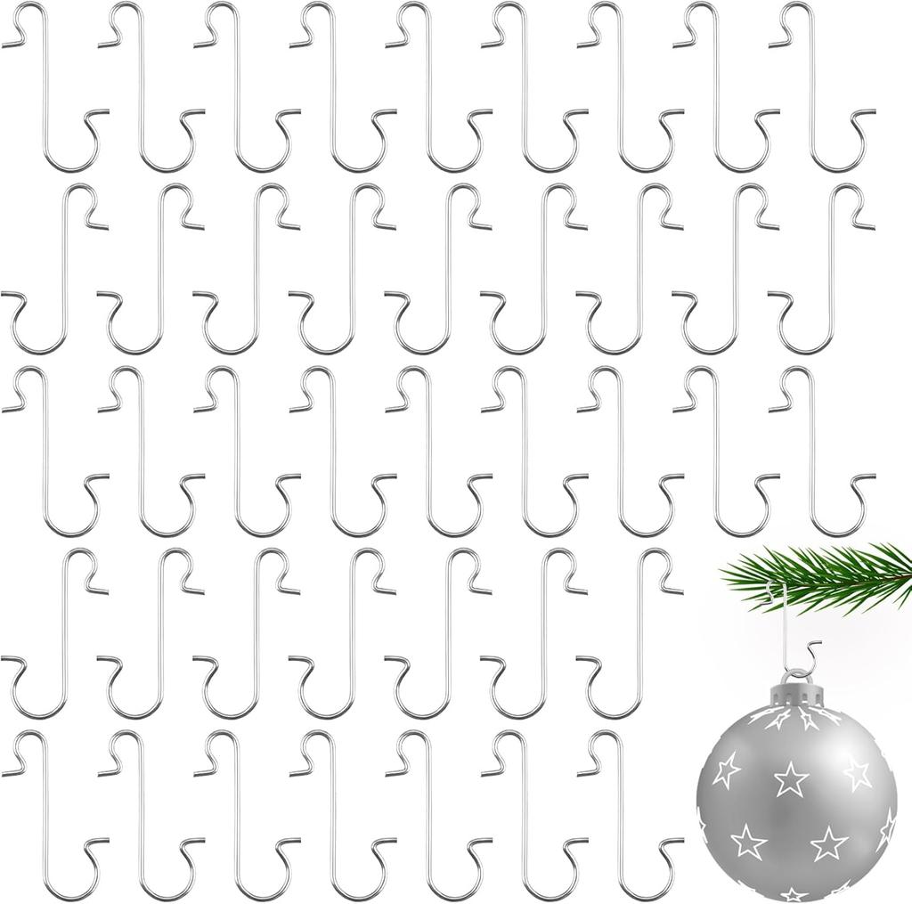 50PCS/100PCS Christmas Hook S-Shaped DIY Xmas Tree Pendant Christmas Decoration Doll Hooks For Home Party Baby Bedroom Accessory
