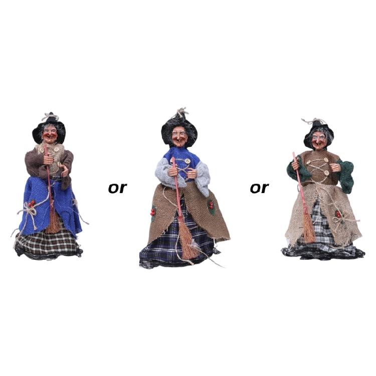 Witch Figurines Ornament with Sound Handmade Witch Decoration With Glowing LED Eye for Horror Themed Event Supplies