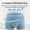 Plus Size Men's Spring and Summer Solid Color Antibacterial Breathable Non Mark Mid Waist Flat Angle Underwear