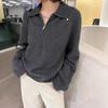 Lazy Wind Polo Collar Half Zipper Pullover Sweater Women's Autumn and Winter New Loose High-end Lapel Knitted Sweater Top