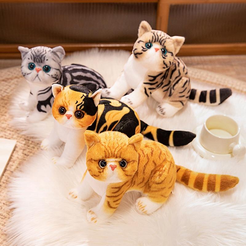 Lifelike Garfield Cats Plush Toys 4 Styles Simulation Stuffed Cute Soft Kitty Doll Pet Kitten Pillow Decoration Birthday Gift