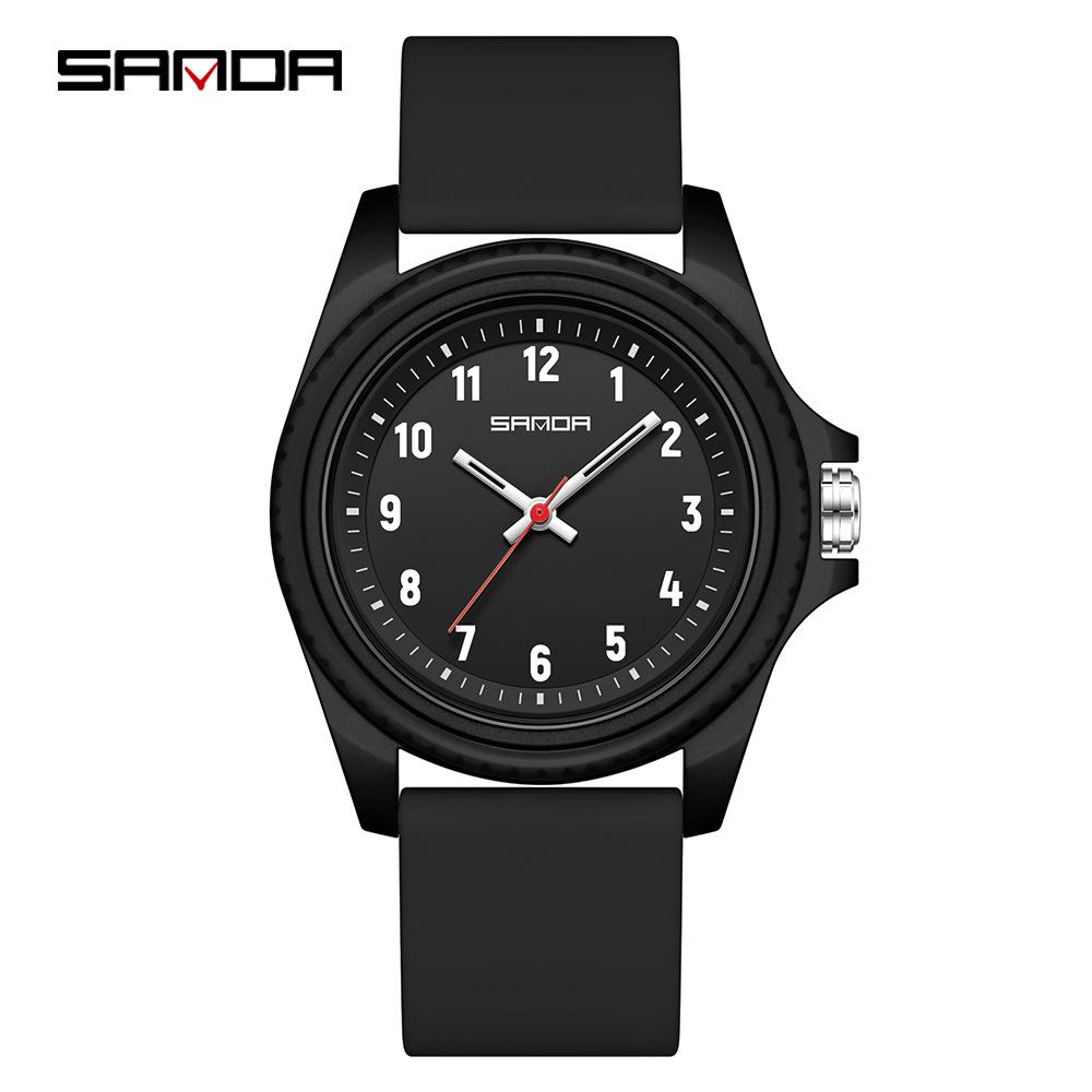 Sanda Unisex Waterproof Quartz Watch for Students - Simple, Versatile Design for School and Exams