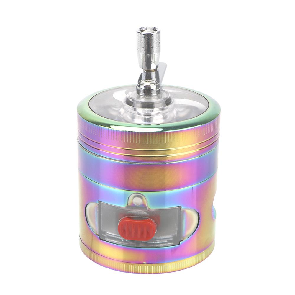 With Drawer Hand Cranked Clear Top Grinder 4 Layers Herb Grinder Crusher Crank Pollinator Spice Grinder Smoke Crusher